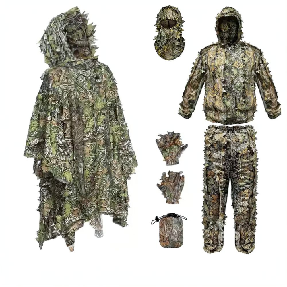 Hunting Outdoor Apparel - Capa Ghillie 3D com padrão de