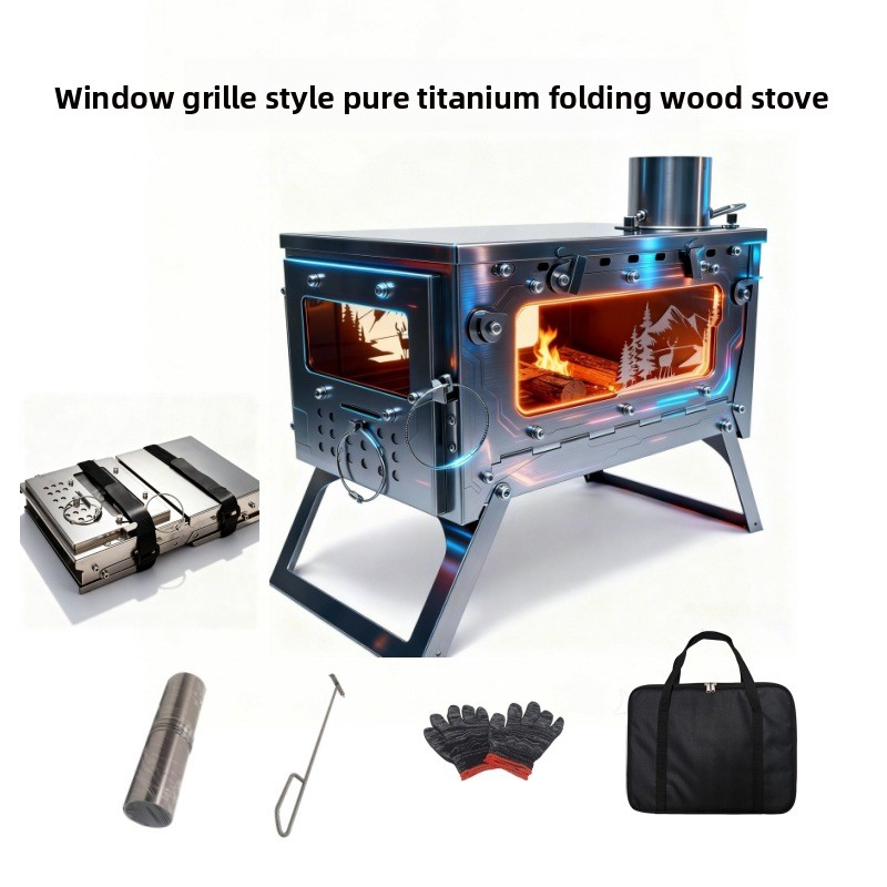 Outdoor Hunting Heater - Fogão a Lenha de Titânio, Aquecedor