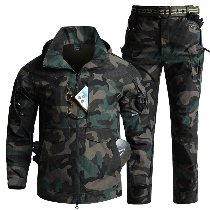 Hunting Outdoor Pants - Conjunto Tático Camuflado Masculino: Jaqueta com