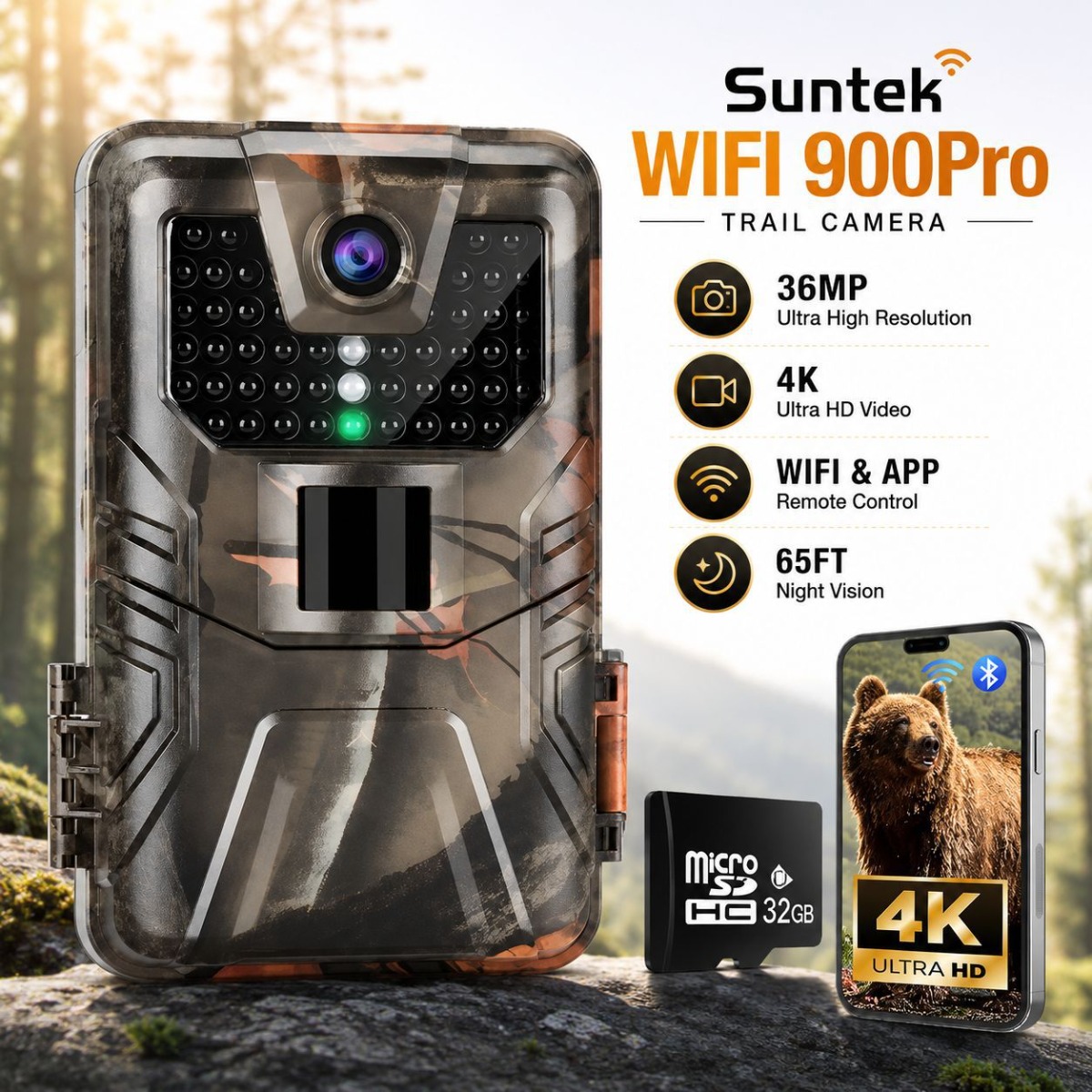 Outdoor Hunting Camera Wifi - Câmera de Caça 4K para Exterior