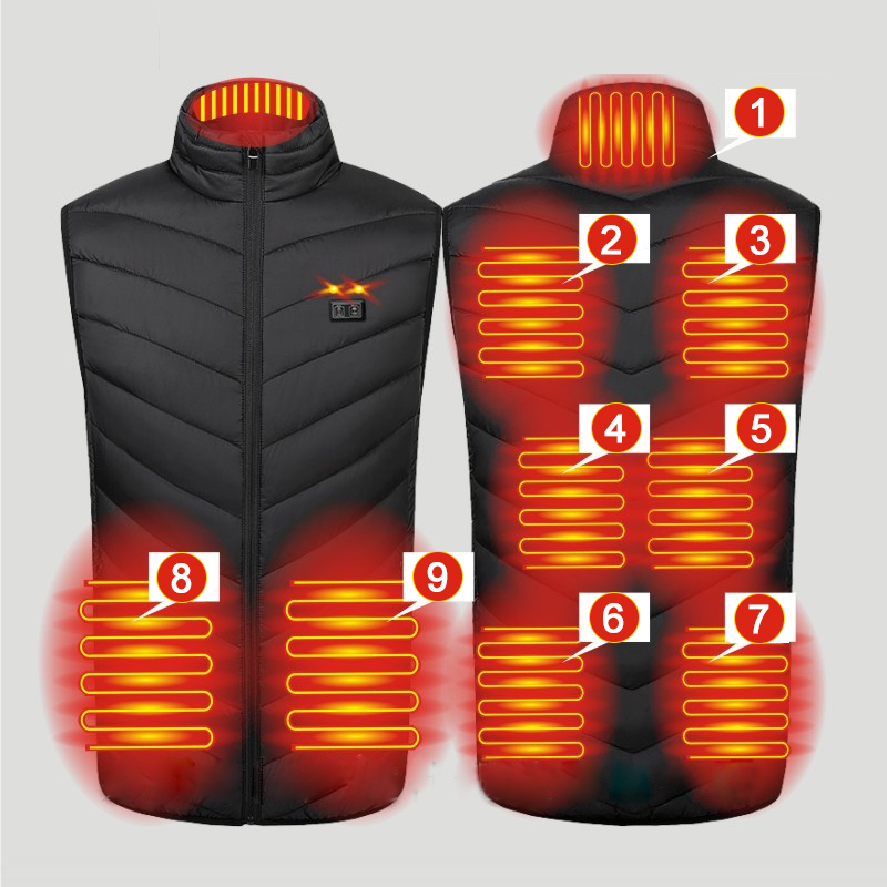Inverno 9 áreas colete aquecid - Outdoor Hunting Heater avaliação e preço
